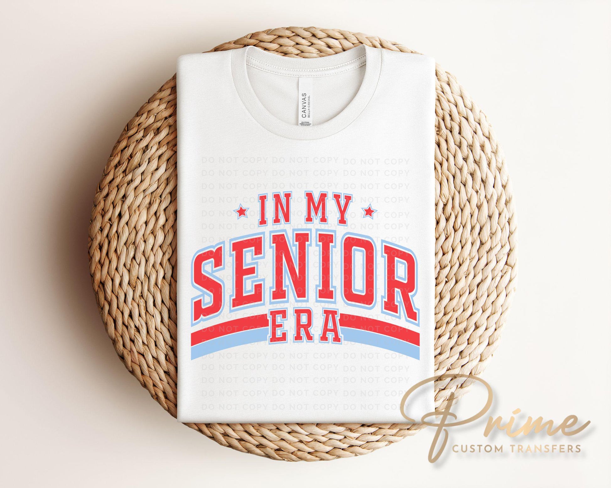 School DTF Transfer, Ready to Press, T-shirt Transfer, Direct to Film, High School Graduation Senior Class 2025, Senior Era Red and Blue