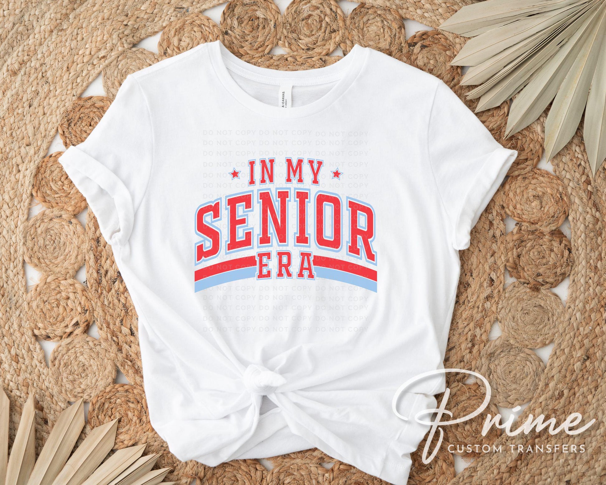 School DTF Transfer, Ready to Press, T-shirt Transfer, Direct to Film, High School Graduation Senior Class 2025, Senior Era Red and Blue