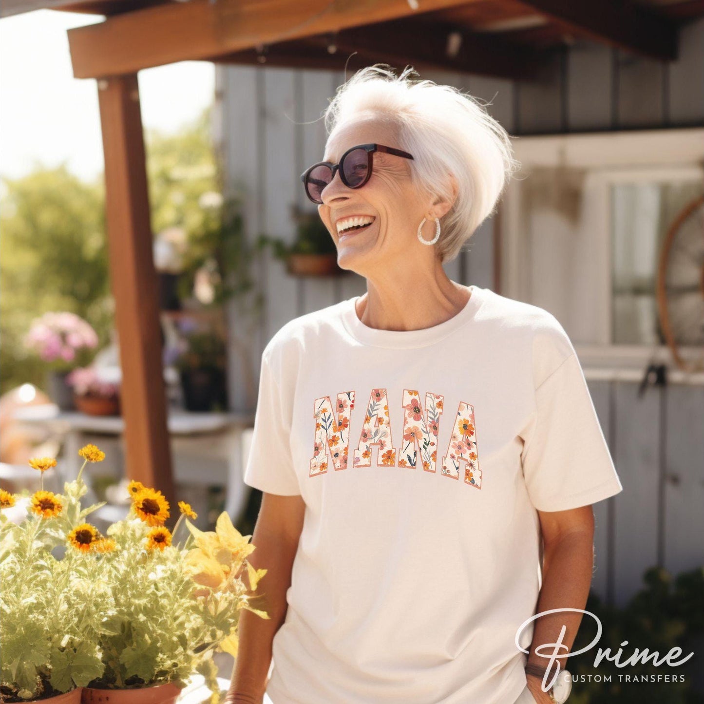 Mother's Day DTF Transfers, Ready to Press, T-shirt Transfers, Heat Transfer, Direct to Film, Grandparent, Flowers, Boho, Gift, Floral Nana