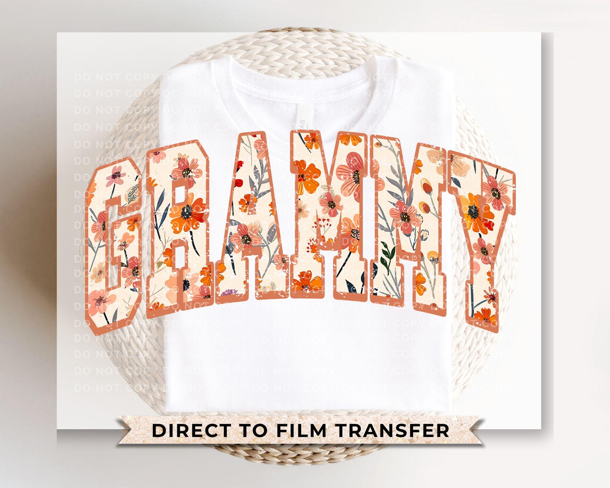 Mother's Day DTF Transfer, Ready to Press, T-shirt Transfer, Heat Transfer, Direct to Film, Grandparent, Flowers, Boho, Gift, Floral Grammy
