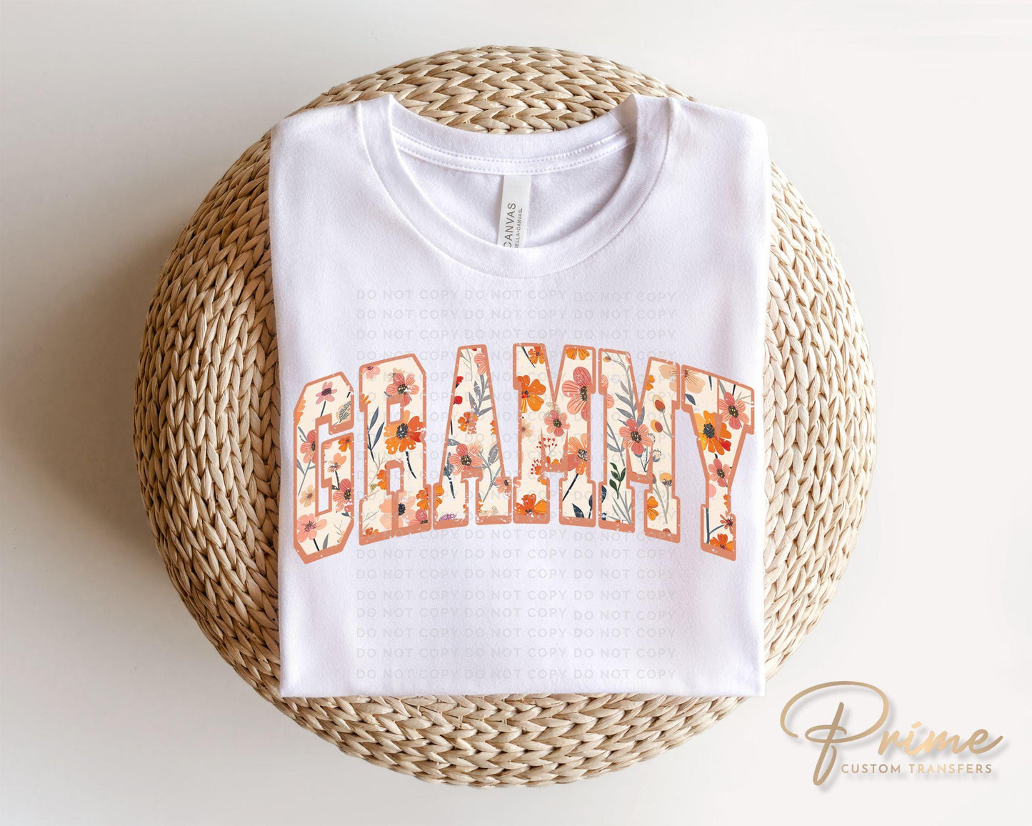 Mother's Day DTF Transfer, Ready to Press, T-shirt Transfer, Heat Transfer, Direct to Film, Grandparent, Flowers, Boho, Gift, Floral Grammy