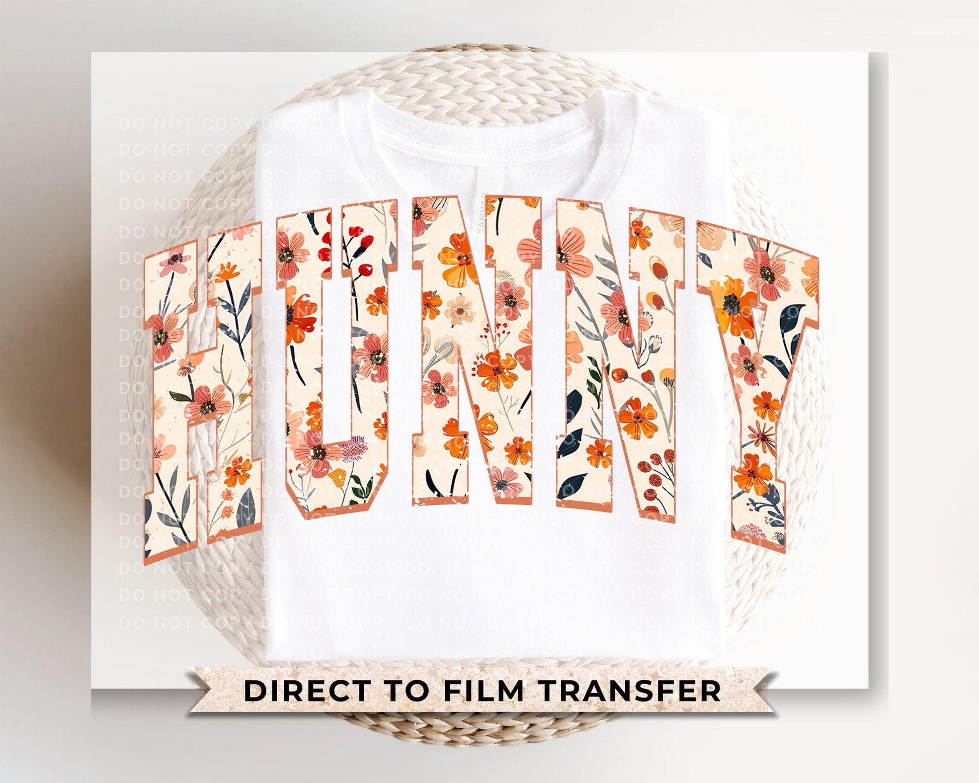 Mother's Day DTF Transfer, Ready to Press, T-shirt Transfer, Heat Transfer, Direct to Film, Grandparent, Flowers, Boho, Gift, Floral Hunny