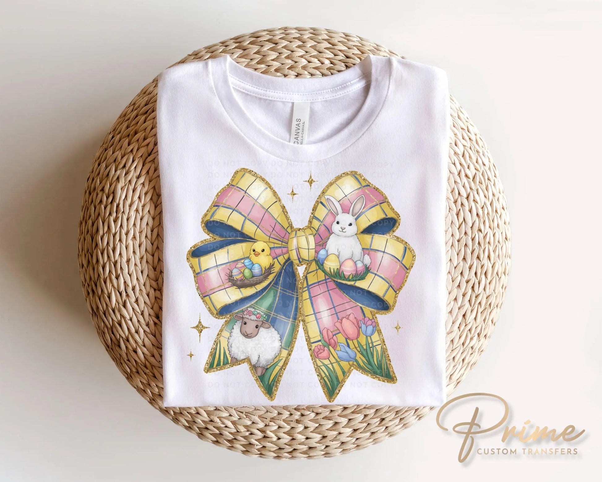 Easter DTF Transfer, Ready to Press, T-shirt Transfer, Heat Transfer, Direct to Film, Spring, Religious, Bunny, Lamb, Coquette Easter Bow