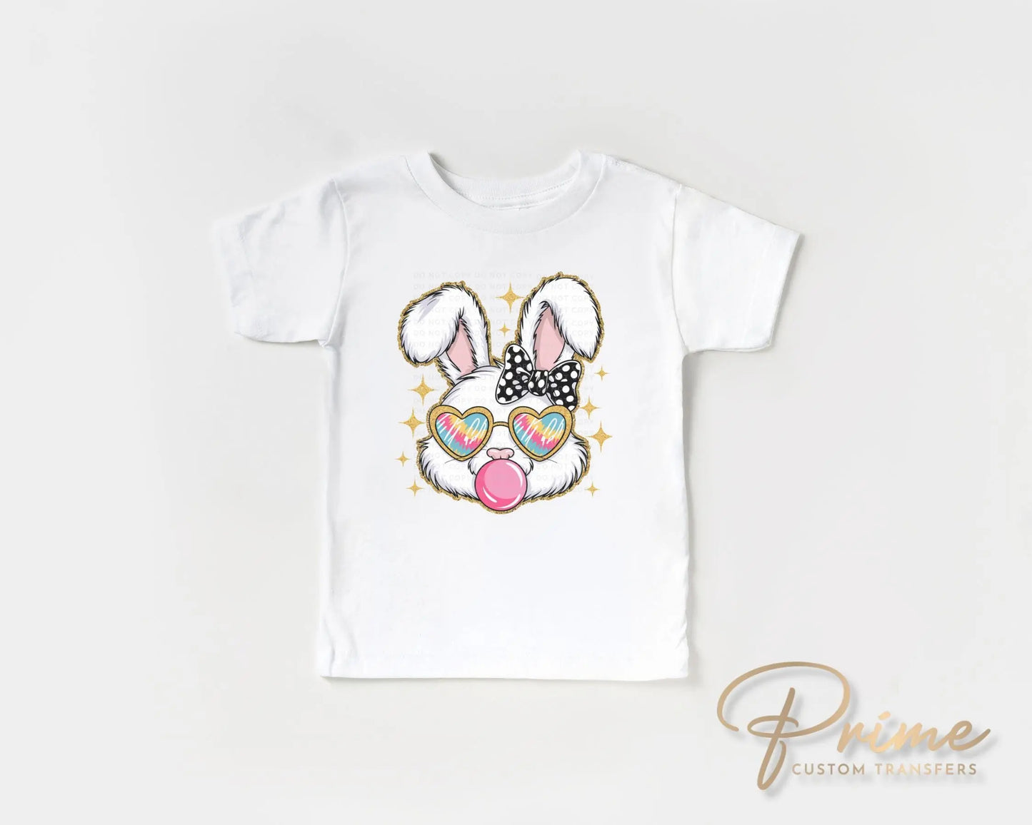 Easter DTF Transfer, Ready to Press, T-shirt Transfer, Heat Transfer, Direct to Film, Spring, Bow, Sunglasses, Bubble, Coquette Easter Bunny
