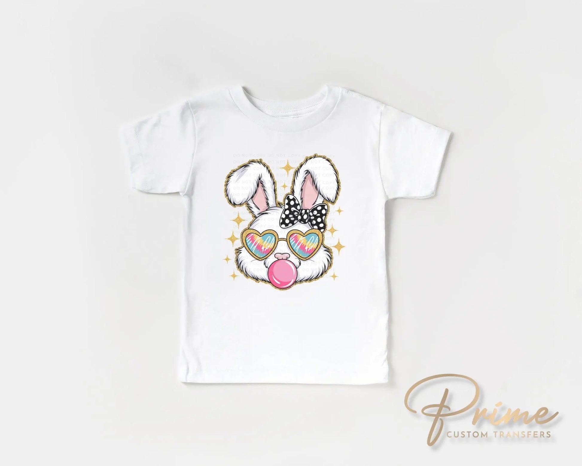 Easter DTF Transfer, Ready to Press, T-shirt Transfer, Heat Transfer, Direct to Film, Spring, Bow, Sunglasses, Bubble, Coquette Easter Bunny