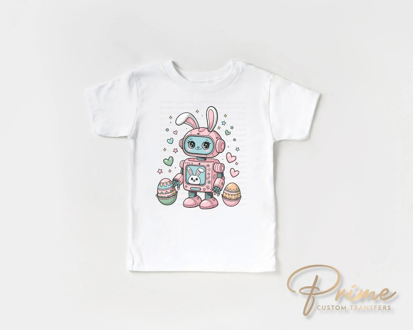 Easter DTF Transfer, Ready to Press, T-shirt Transfer, Heat Transfer, Direct to Film, Spring, Kids Shirt Decal, Bunny, Easter Rabbit Robot