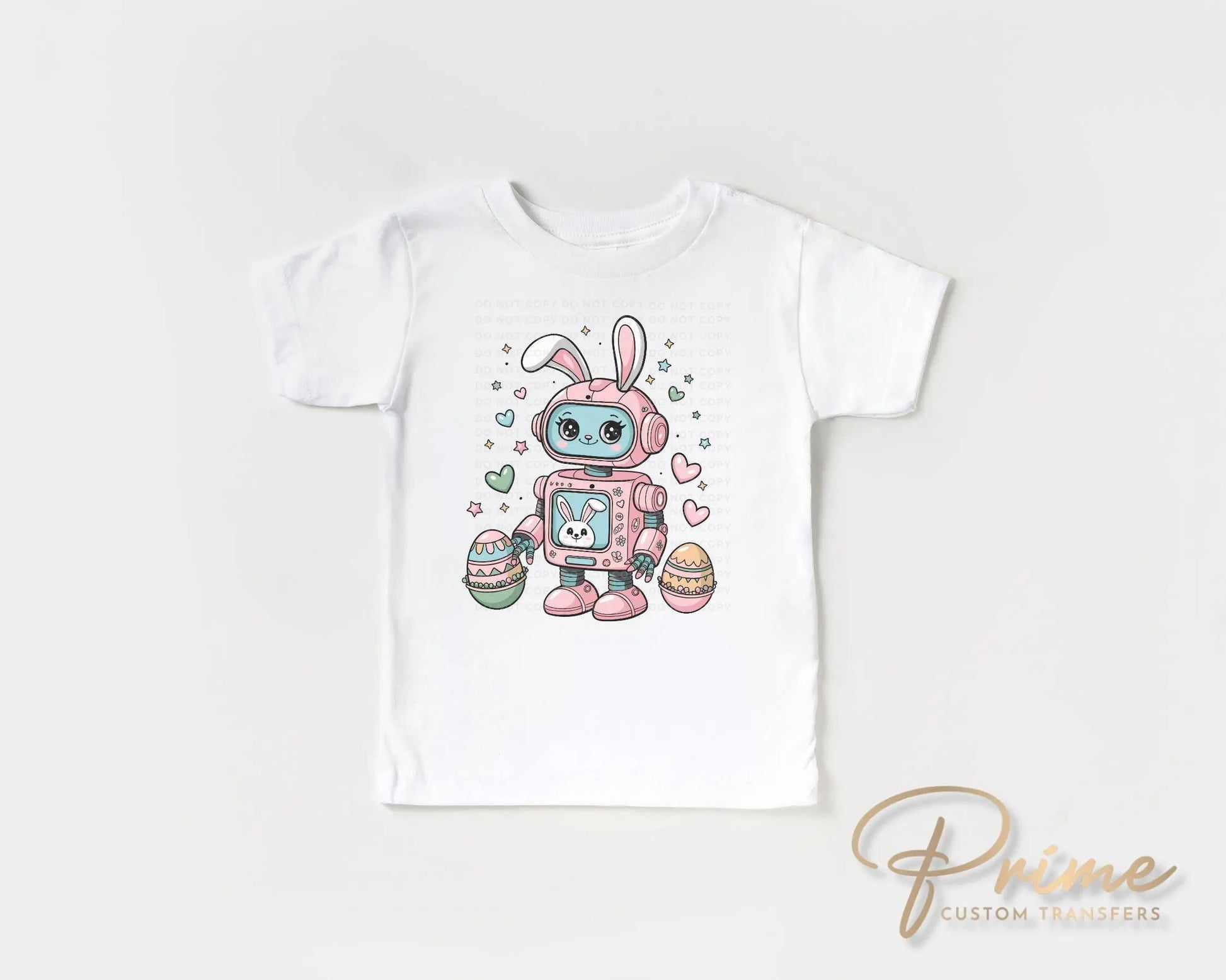 Easter DTF Transfer, Ready to Press, T-shirt Transfer, Heat Transfer, Direct to Film, Spring, Kids Shirt Decal, Bunny, Easter Rabbit Robot