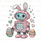 Easter DTF Transfer, Ready to Press, T-shirt Transfer, Heat Transfer, Direct to Film, Spring, Kids Shirt Decal, Bunny, Easter Rabbit Robot
