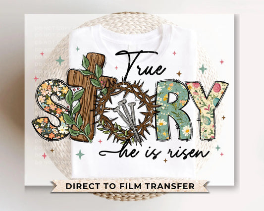 Easter DTF Transfers, Ready to Press, T-shirt Transfers, Heat Transfer, Direct to Film, Spring, Jesus, Resurrection, Christian, He Is Risen