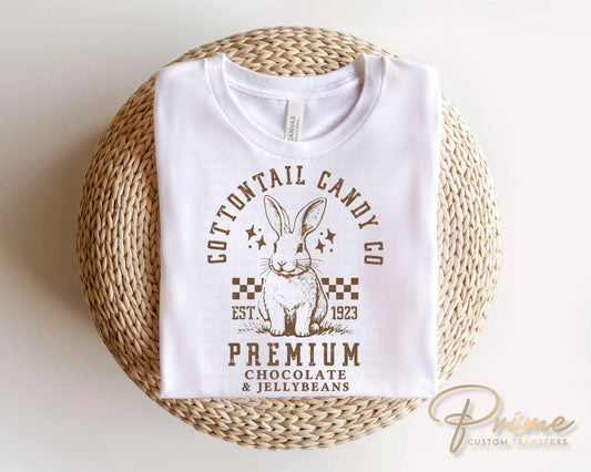 Easter DTF Transfer, Ready to Press, T-shirt Transfer, Heat Transfer, Direct to Film, Holiday, Spring, Bunny Cottontail Candy Company