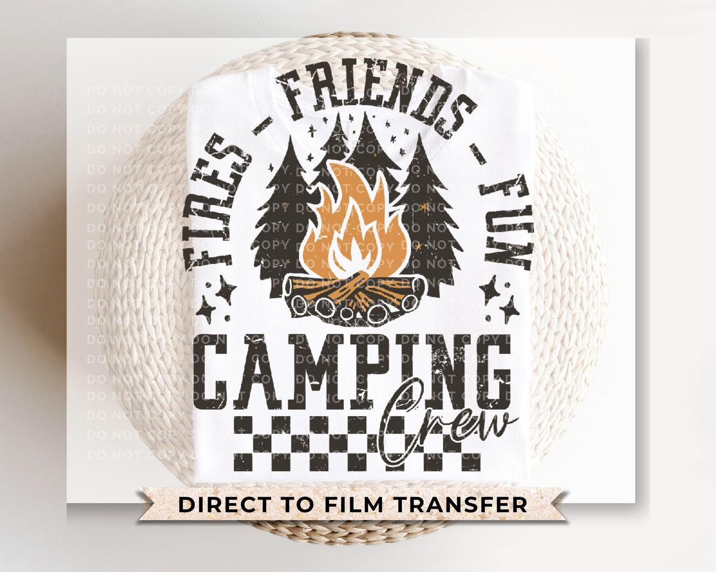 Camping DTF Transfer, Ready to Press, T-shirt Transfer, Heat Transfer, Direct to Film, Outdoor Adventure Vacation, Group, Trip, Camping Crew