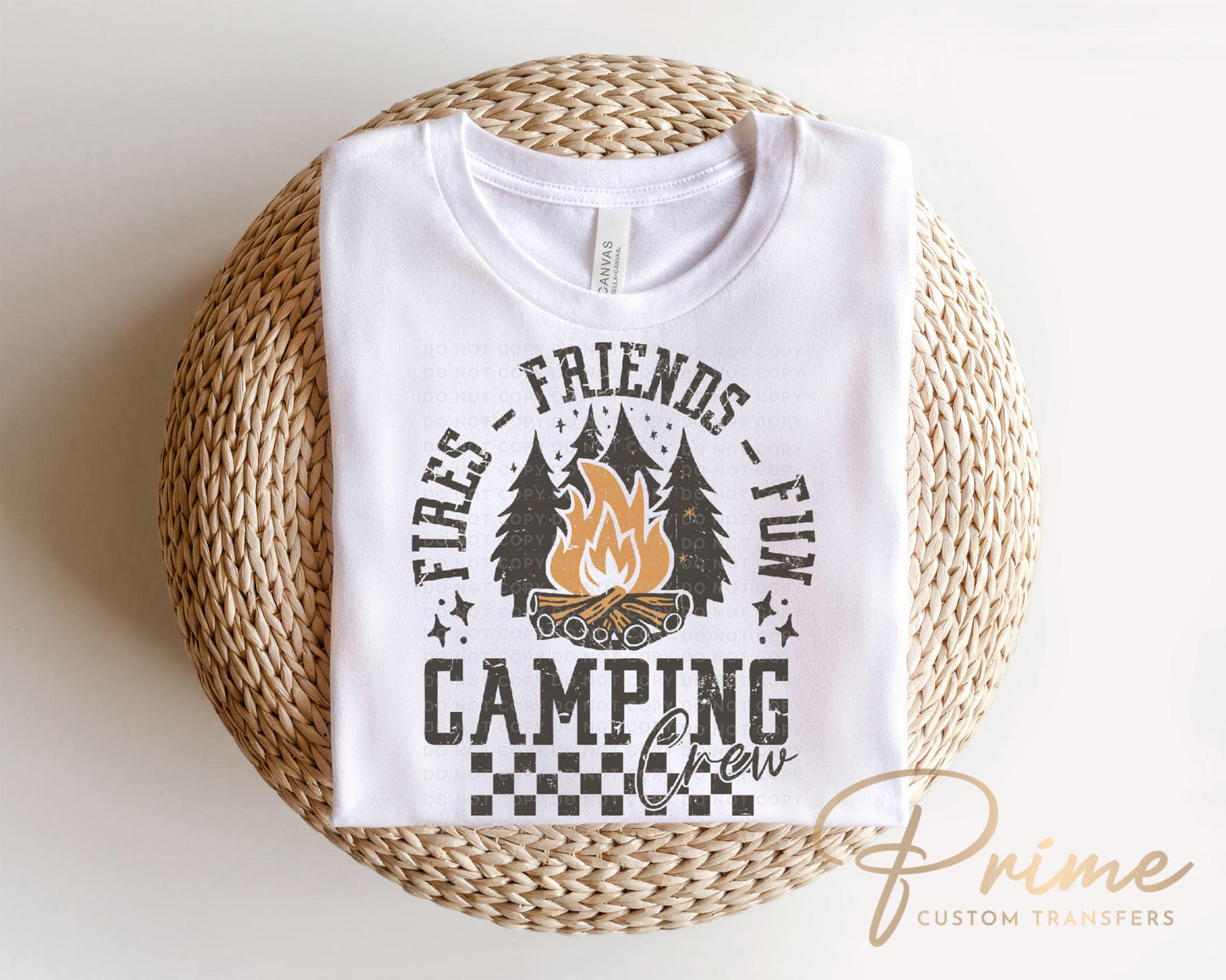 Camping DTF Transfer, Ready to Press, T-shirt Transfer, Heat Transfer, Direct to Film, Outdoor Adventure Vacation, Group, Trip, Camping Crew