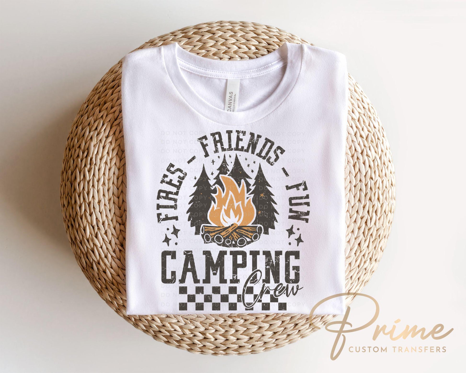 Camping DTF Transfer, Ready to Press, T-shirt Transfer, Heat Transfer, Direct to Film, Outdoor Adventure Vacation, Group, Trip, Camping Crew