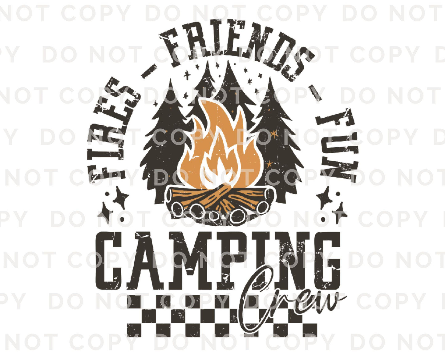 Camping DTF Transfer, Ready to Press, T-shirt Transfer, Heat Transfer, Direct to Film, Outdoor Adventure Vacation, Group, Trip, Camping Crew