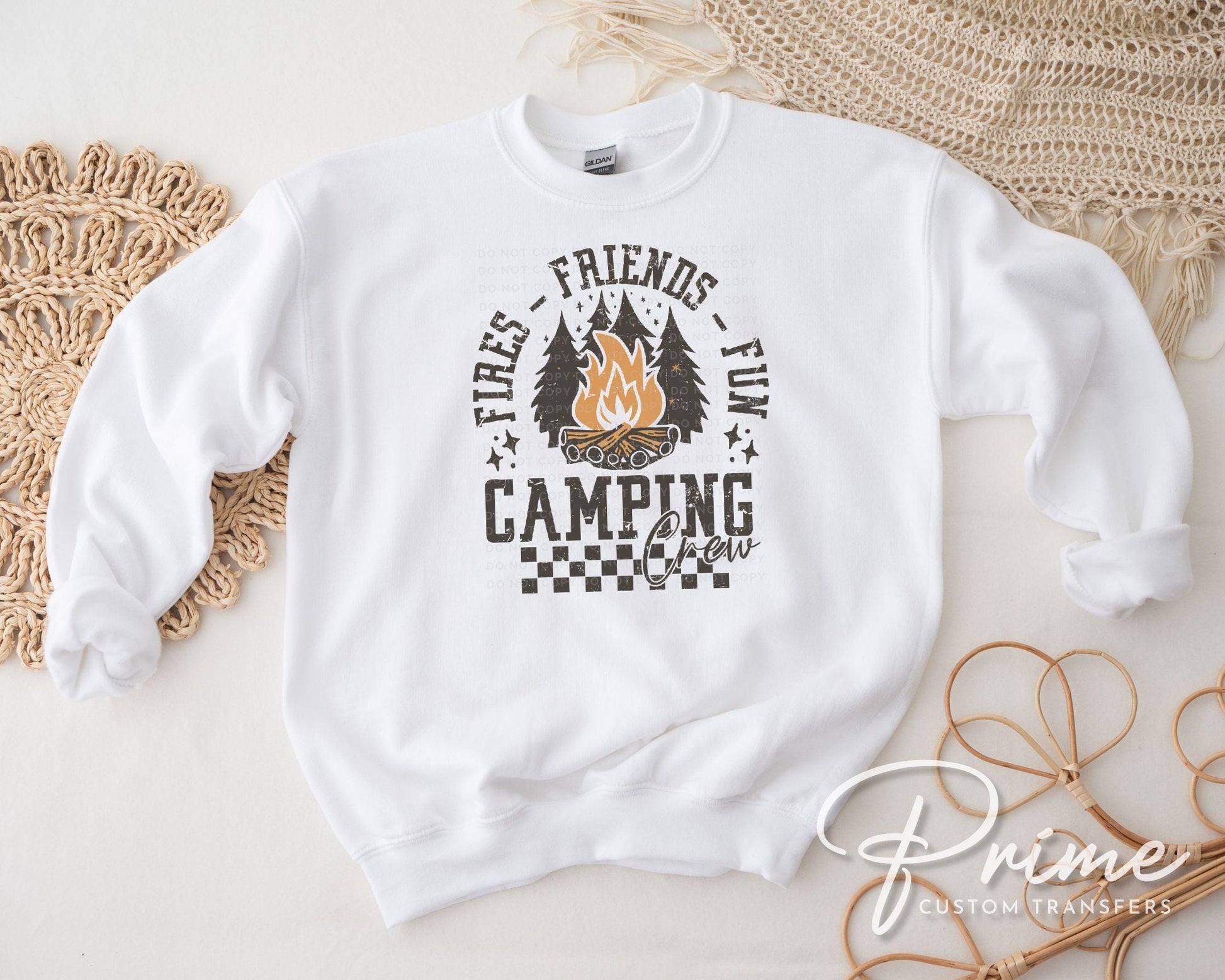 Camping DTF Transfer, Ready to Press, T-shirt Transfer, Heat Transfer, Direct to Film, Outdoor Adventure Vacation, Group, Trip, Camping Crew