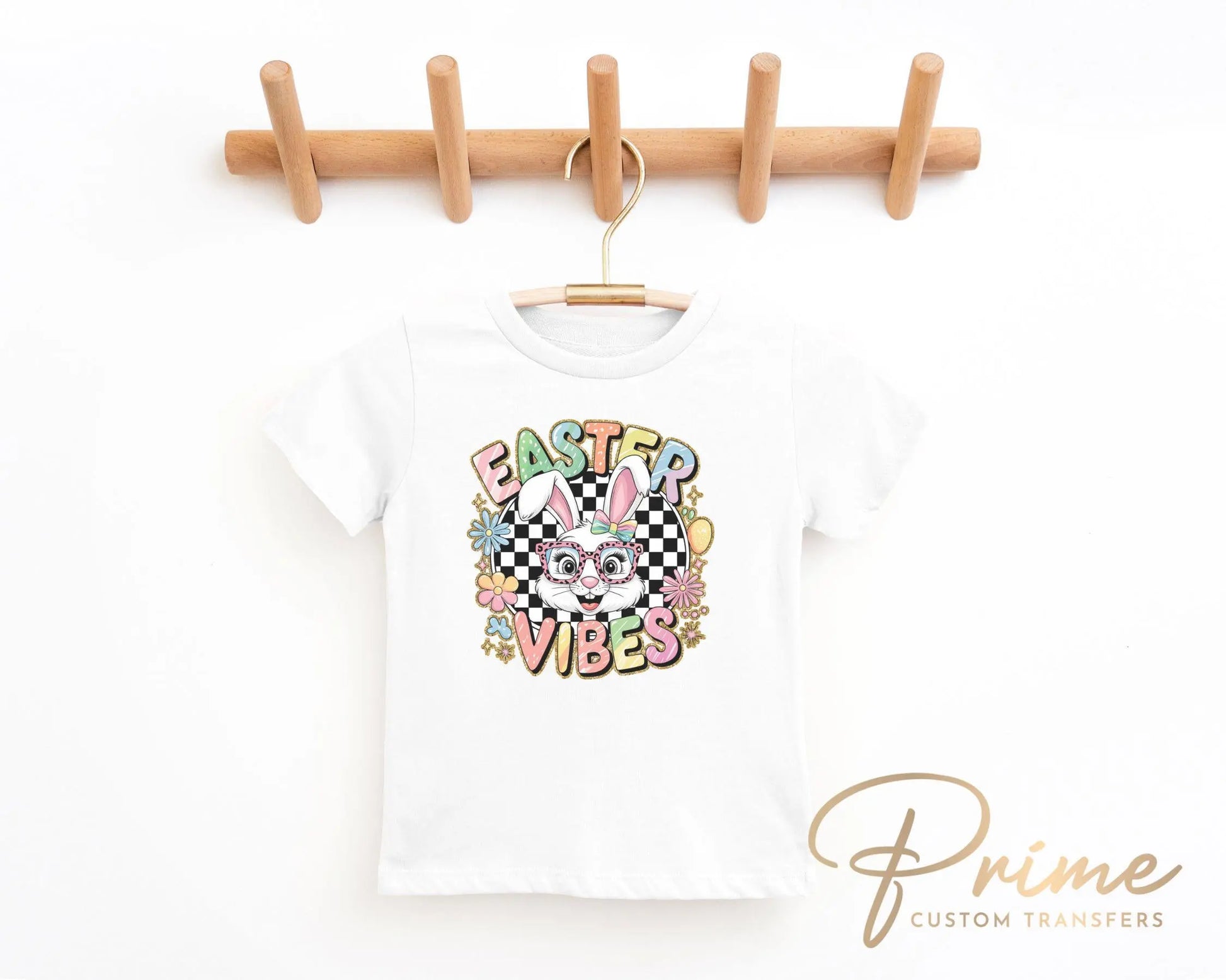 Easter DTF Transfer, Ready to Press, T-shirt Transfer, Heat Transfer, Direct to Film, Bunny, Glitter, Brushstroke, Coquette Easter Vibes