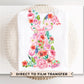 Easter DTF Transfer, Ready to Press, T-shirt Transfer, Heat Transfer, Direct to Film, Spring, Watercolor Floral Easter Coquette Easter Bunny