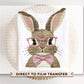 Easter DTF Transfer, Ready to Press, T-shirt Transfer, Heat Transfer, Direct to Film, Holiday, Sunglasses, Cute Faux Embroidery Easter Bunny
