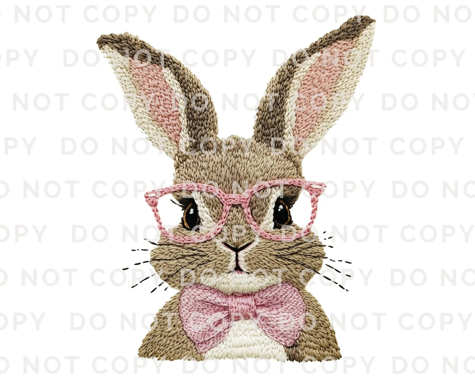 Easter DTF Transfer, Ready to Press, T-shirt Transfer, Heat Transfer, Direct to Film, Holiday, Sunglasses, Cute Faux Embroidery Easter Bunny