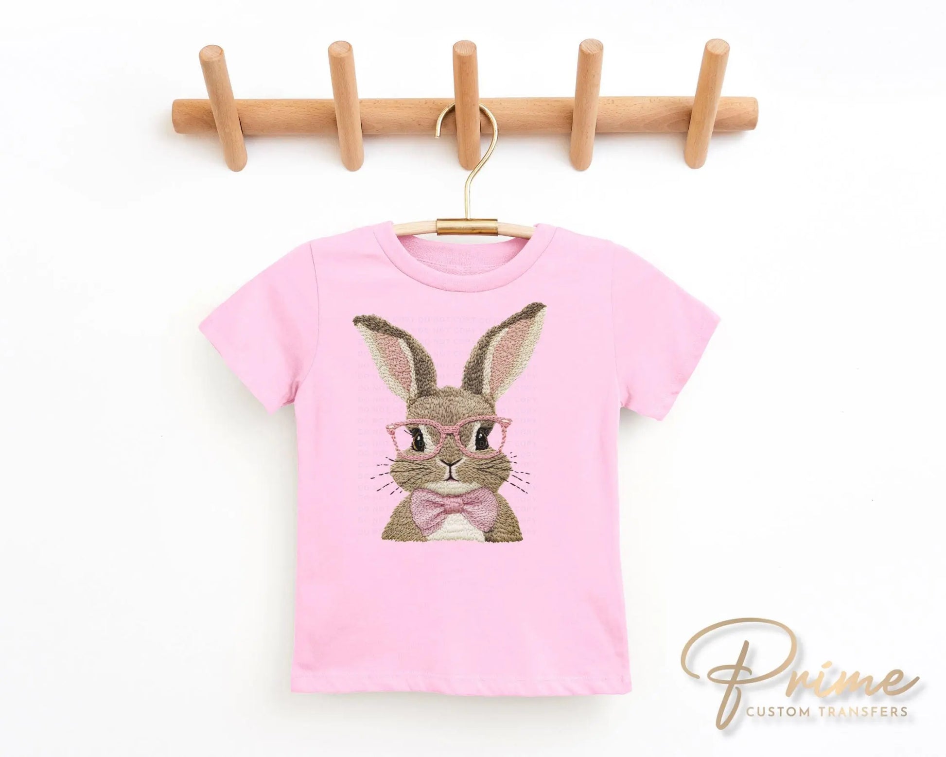 Easter DTF Transfer, Ready to Press, T-shirt Transfer, Heat Transfer, Direct to Film, Holiday, Sunglasses, Cute Faux Embroidery Easter Bunny