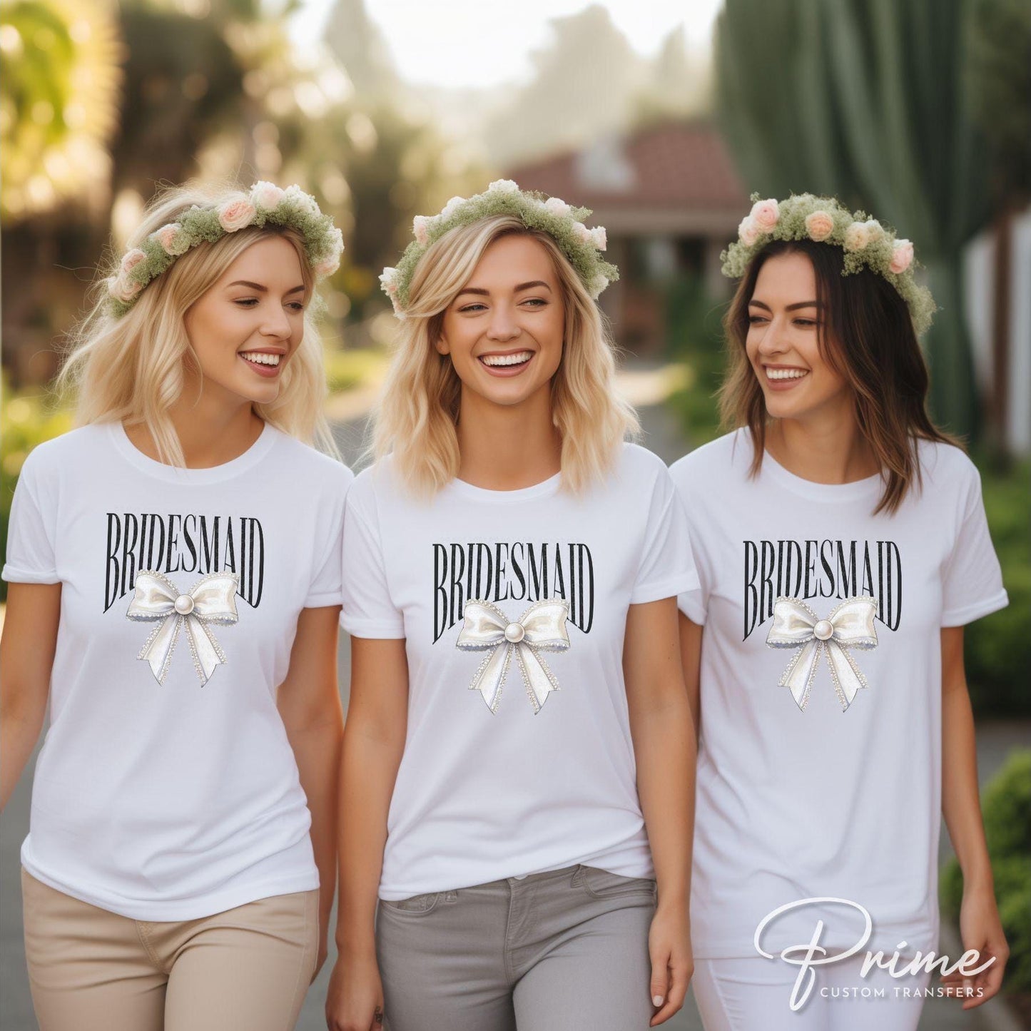 Bride DTF Transfer, Ready to Press, T-shirt Transfer, Heat Transfer, Direct to Film, Wedding, Bachelorette, Coquette Bridesmaid Pearl Bow