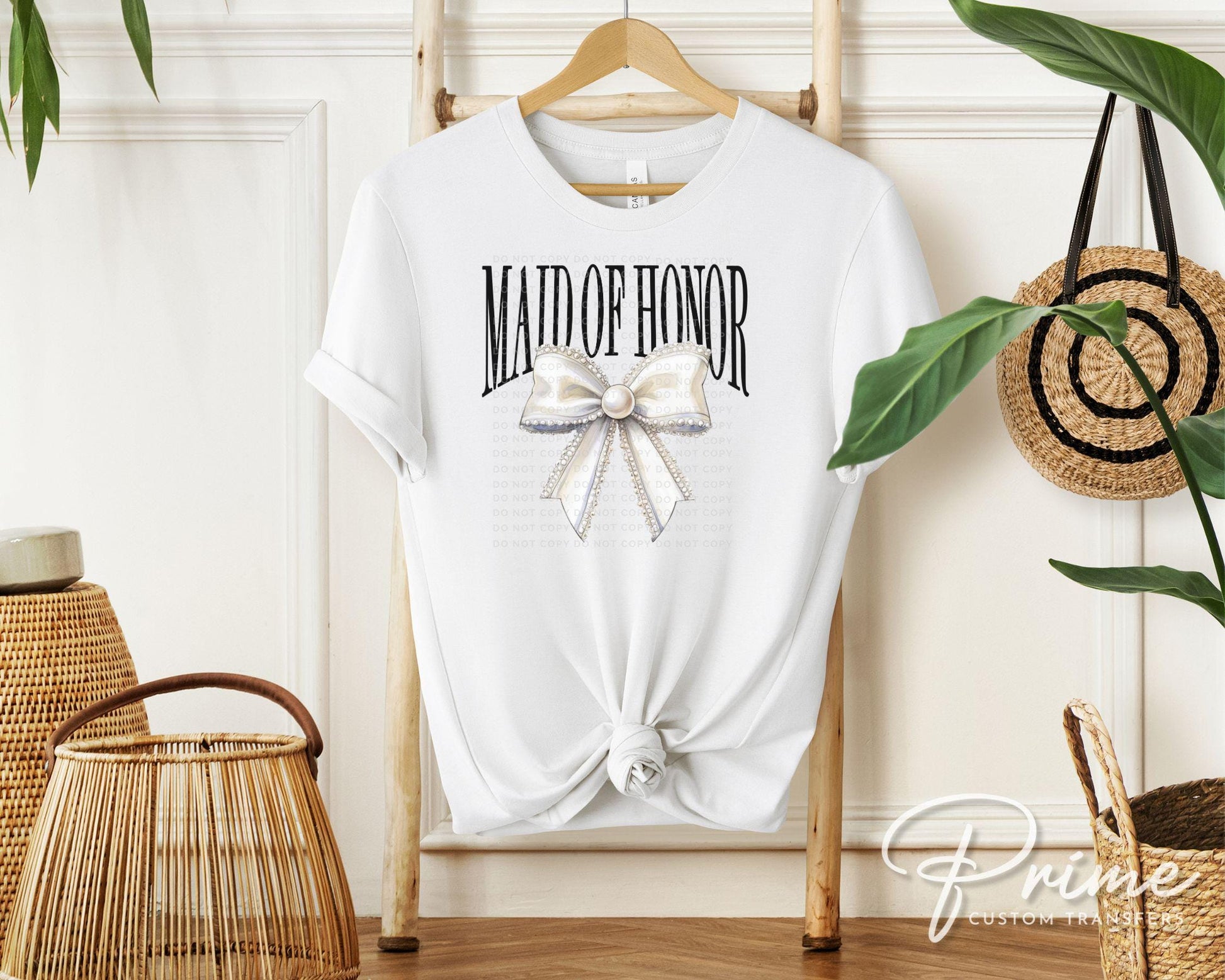 Bride DTF Transfer, Ready to Press, T-shirt Transfer, Heat Transfer, Direct to Film, Wedding, Bachelorette, Coquette Maid of Honor Pearl Bow