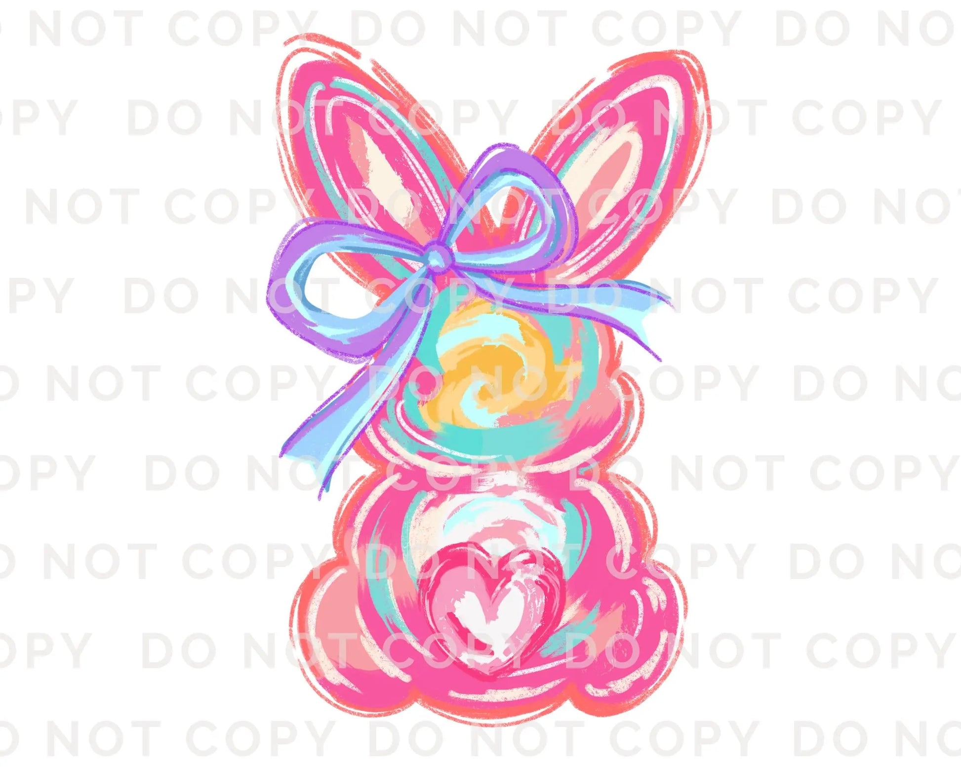 Easter DTF Transfers, Ready to Press, T-shirt Transfers, Heat Transfer, Direct to Film, Spring, Girly, Coquette, Brushstroke Easter Bunny