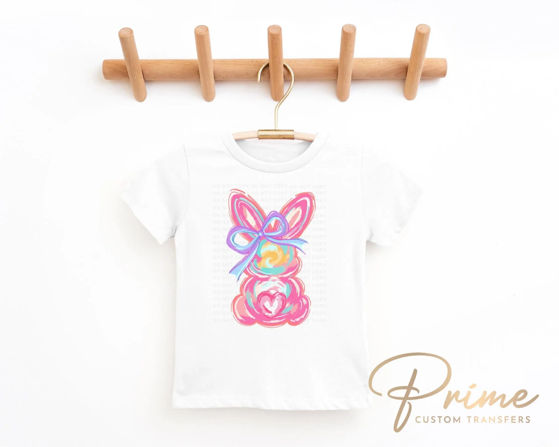 Easter DTF Transfers, Ready to Press, T-shirt Transfers, Heat Transfer, Direct to Film, Spring, Girly, Coquette, Brushstroke Easter Bunny