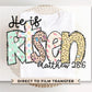 Easter DTF Transfers, Ready to Press, T-shirt Transfers, Heat Transfer, Direct to Film, Christian, Doodle, Bible, Matthew 28:6, He is Risen