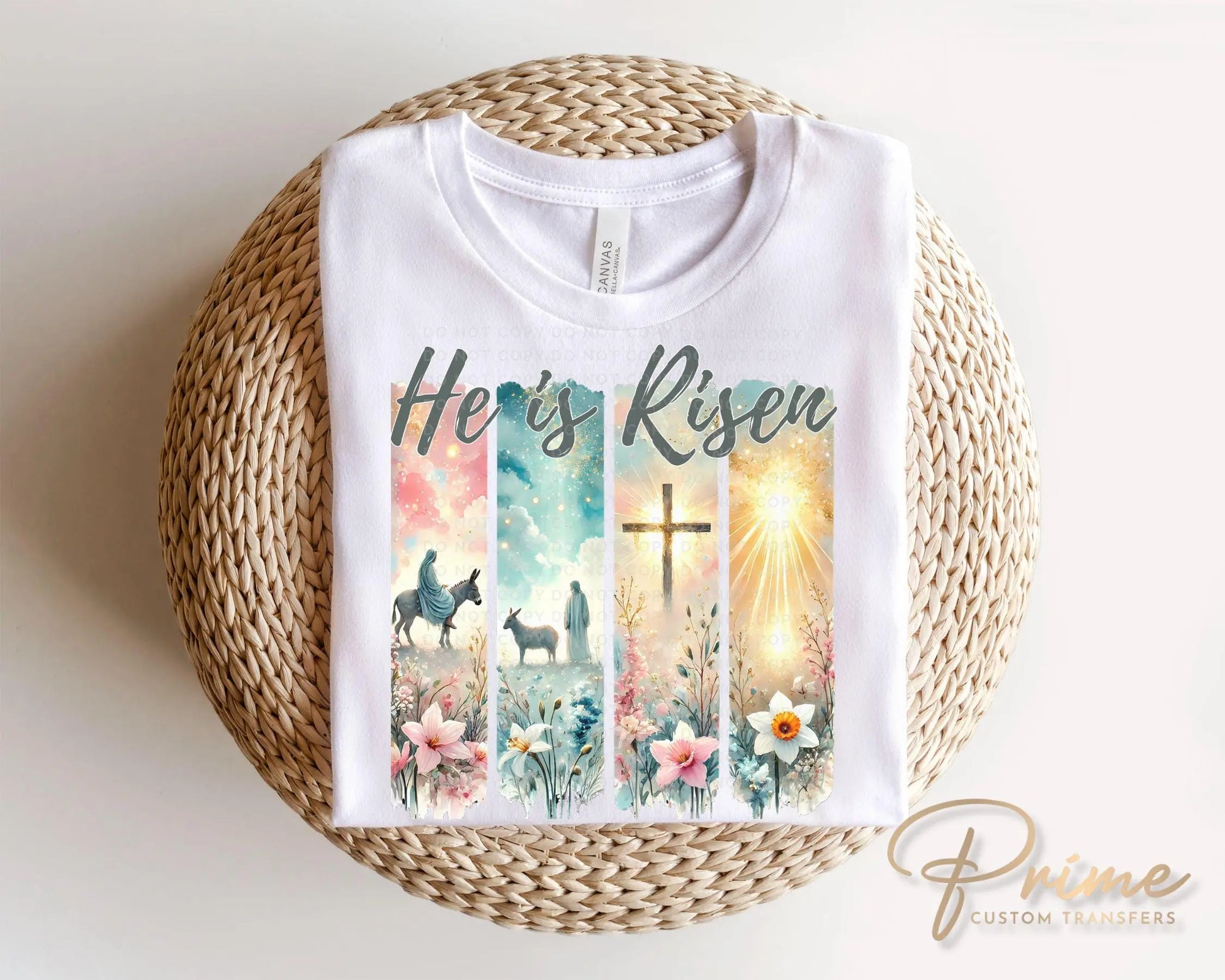 Easter DTF Transfer, Ready to Press, T-shirt Transfer, Heat Transfer, Direct to Film, Bible, Christian, Jesus, Watercolor He is Risen