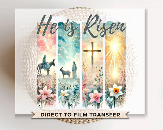 Easter DTF Transfer, Ready to Press, T-shirt Transfer, Heat Transfer, Direct to Film, Bible, Christian, Jesus, Watercolor He is Risen