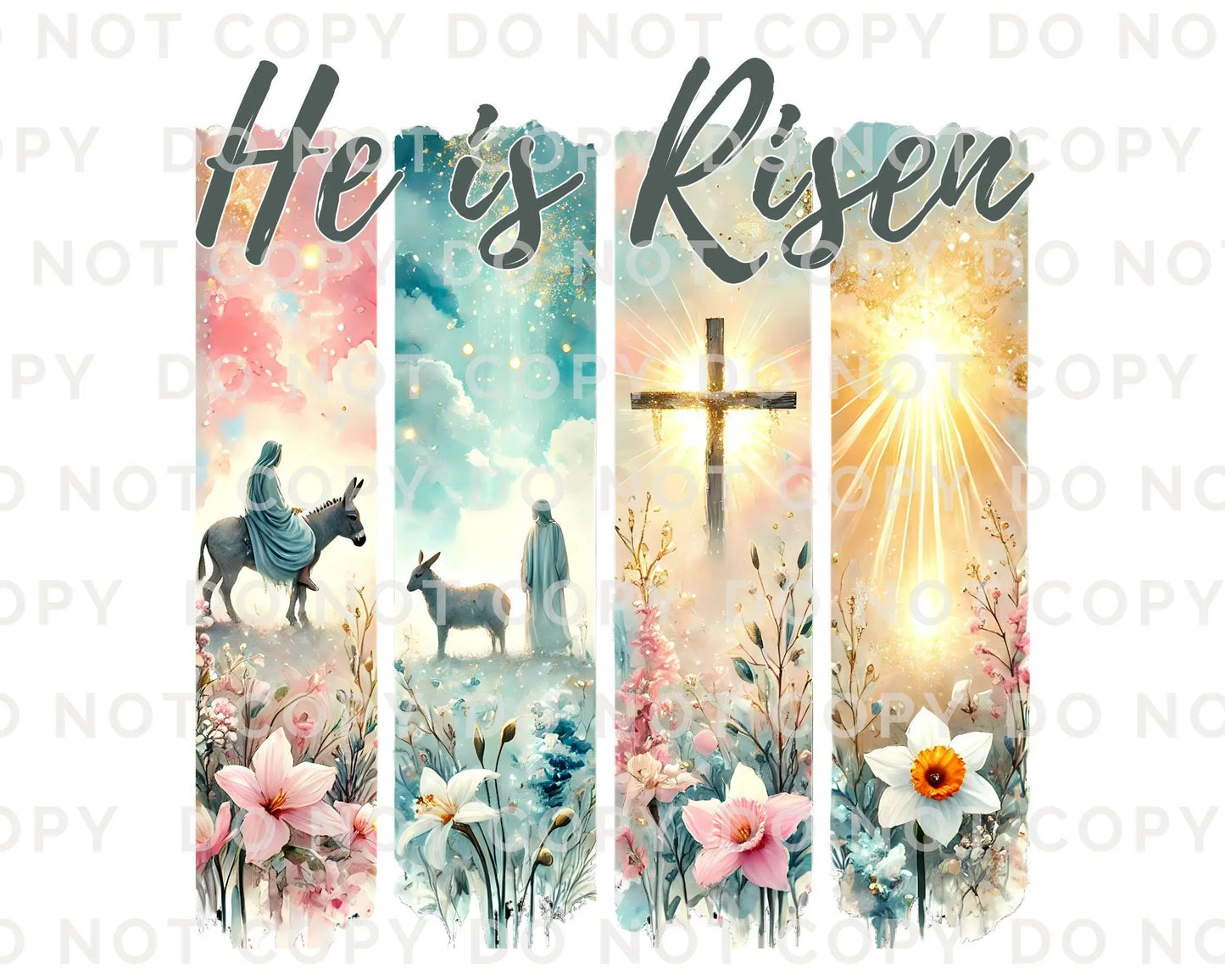 Easter DTF Transfer, Ready to Press, T-shirt Transfer, Heat Transfer, Direct to Film, Bible, Christian, Jesus, Watercolor He is Risen