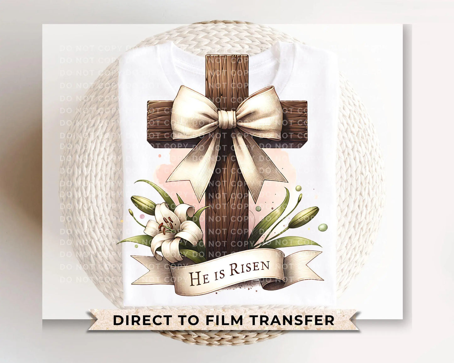 Easter DTF Transfer, Ready to Press, T-shirt Transfer, Heat Transfer, Direct to Film, Bible, Christian, Religious, Jesus, Watercolor Cross