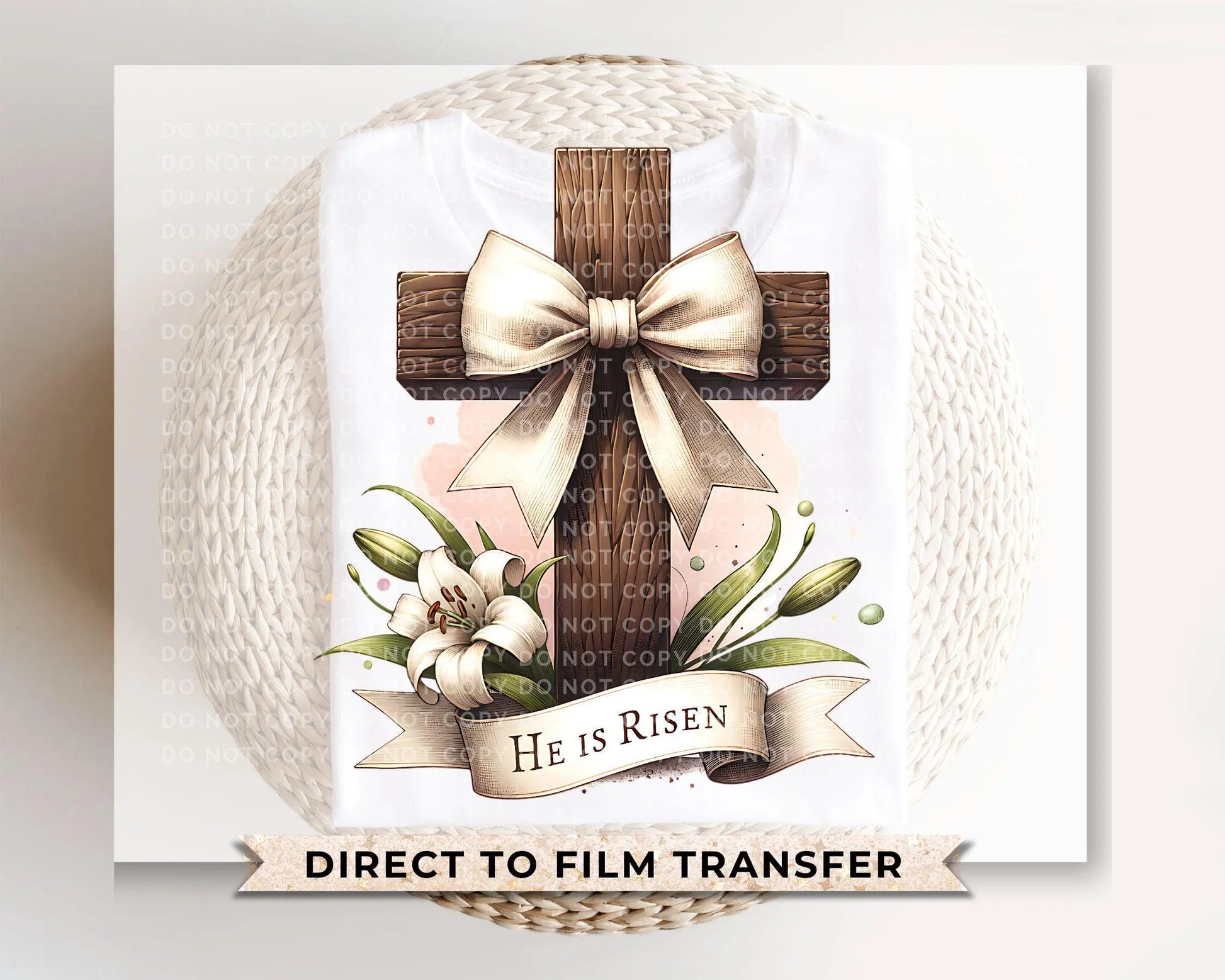 Easter DTF Transfer, Ready to Press, T-shirt Transfer, Heat Transfer, Direct to Film, Bible, Christian, Religious, Jesus, Watercolor Cross