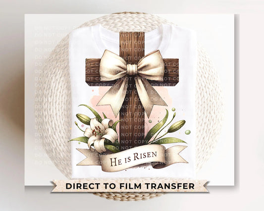 Easter DTF Transfer, Ready to Press, T-shirt Transfer, Heat Transfer, Direct to Film, Bible, Christian, Religious, Jesus, Watercolor Cross