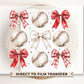 Baseball DTF Transfer, Ready to Press, T-shirt Transfer, Heat Transfer, Direct to Film, Sport Mama Game Day, Red Coquette Baseballs and Bows