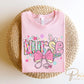 Easter DTF Transfer, Ready to Press, T-shirt Transfer, Heat Transfer, Direct to Film, Holiday, Pink, CNA, Nurse Gift, Coquette Nurse Easter