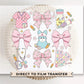 Easter DTF Transfer, Ready to Press, T-shirt Transfer, Heat Transfer, Direct to Film, Holiday, Pink, CNA, Nurse Gift, Coquette Nurse Easter