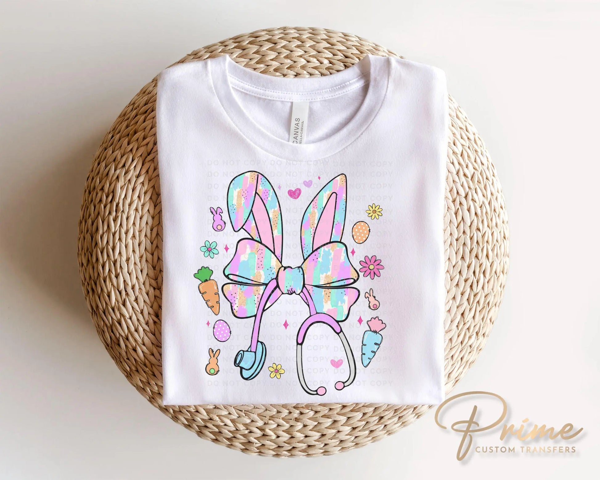 Easter DTF Transfer, Ready to Press, T-shirt Transfer, Heat Transfer, Direct to Film, Holiday, Pink, CNA, Nurse Gift, Coquette Nurse Easter