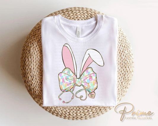 Easter DTF Transfer, Ready to Press, T-shirt Transfer, Heat Transfer, Direct to Film, Holiday, Pink, CNA, Nurse Gift, Coquette Nurse Easter