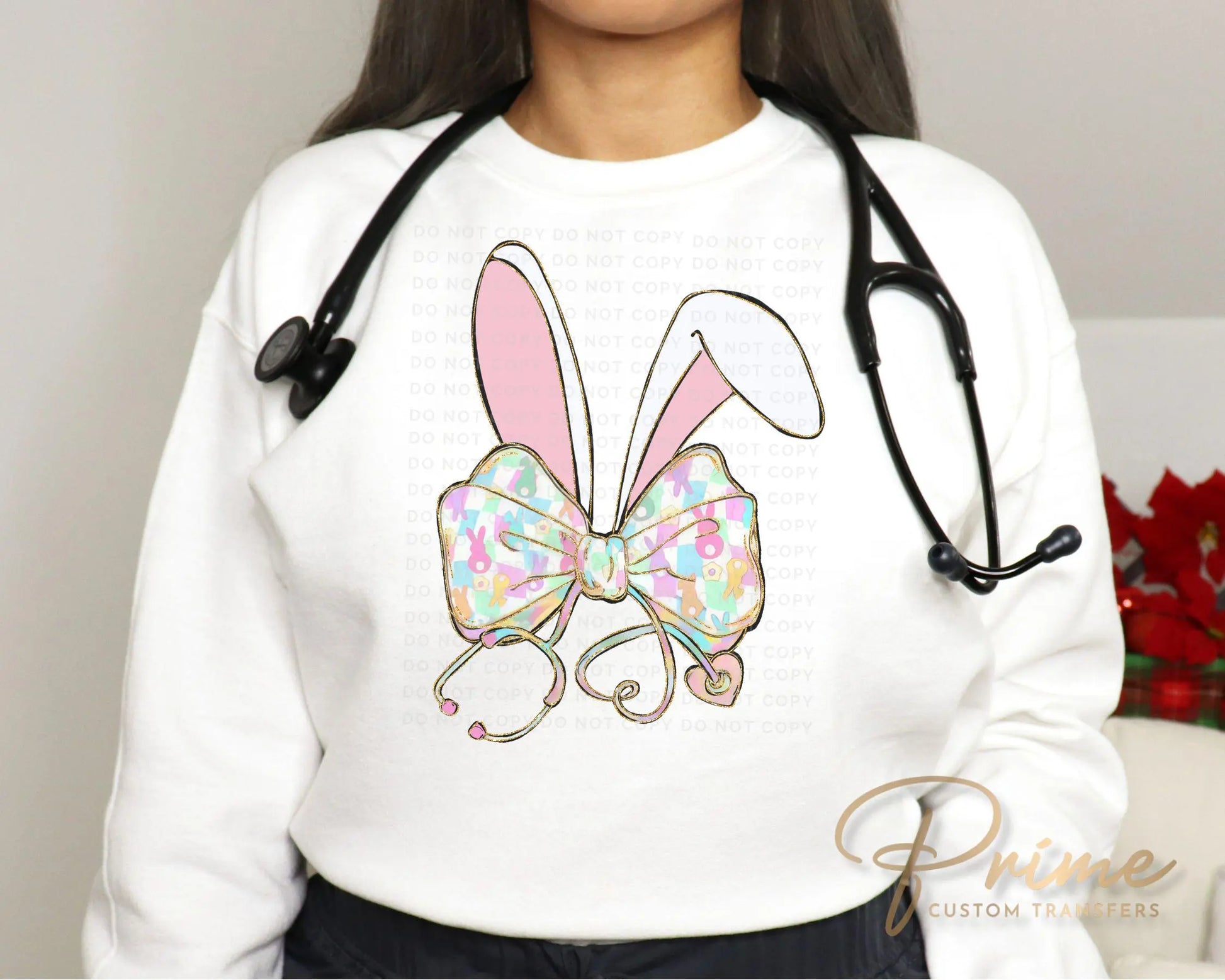 Easter DTF Transfer, Ready to Press, T-shirt Transfer, Heat Transfer, Direct to Film, Holiday, Pink, CNA, Nurse Gift, Coquette Nurse Easter