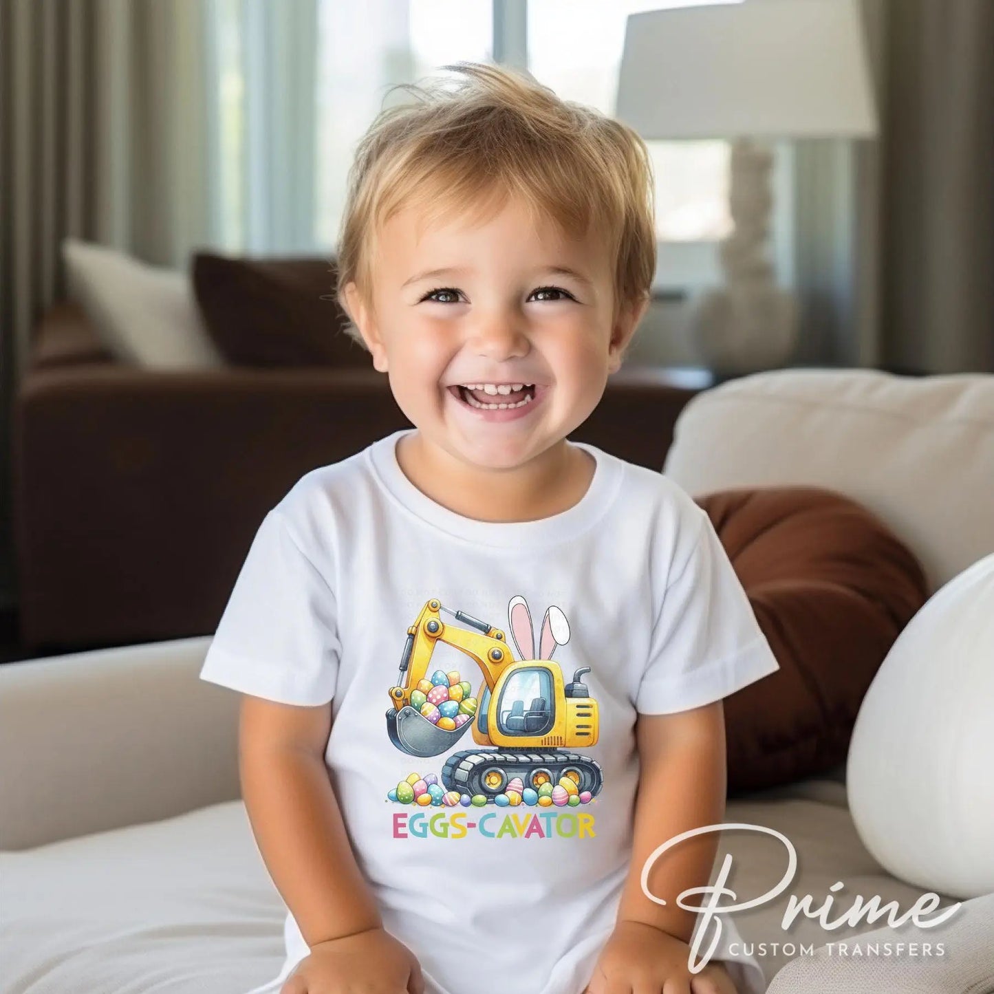 Easter DTF Transfer, Ready to Press, T-shirt Transfer, Heat Transfer, Direct to Film, Funny Easter Bunny Kids Shirt, Boy, Girl, Eggs-cavator