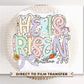 Easter DTF Transfers, Ready to Press, T-shirt Transfers, Heat Transfer, Direct to Film, Christian, Doodle, Bible, He is Risen Faux Glitter