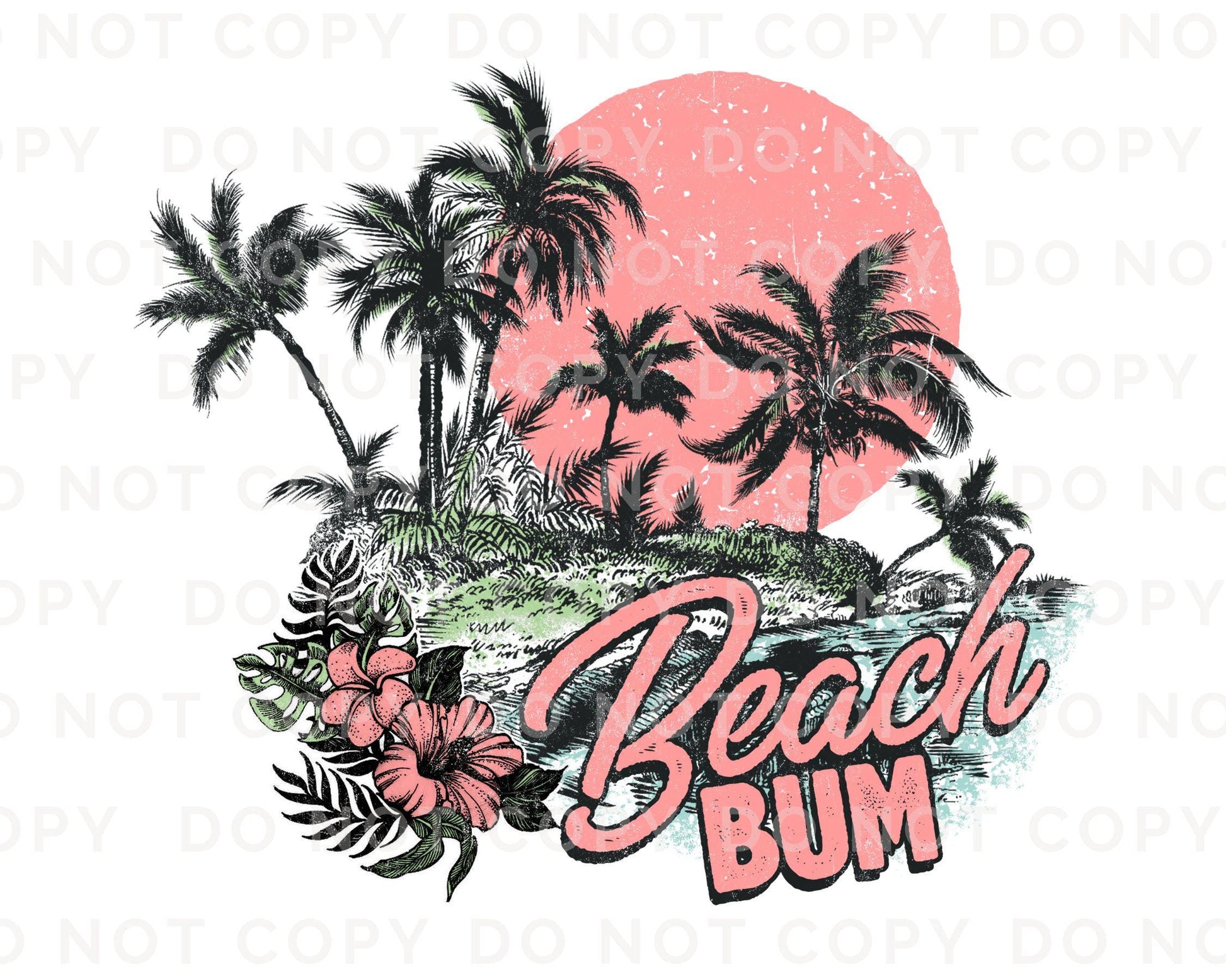 Summer Vibes DTF Transfers, Ready to Press, T-shirt Transfers, Heat Transfer, Direct to Film, Palm Trees, Summer Time, Vacation, Beach Bum