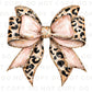 Leopard Coquette Bow DTF Transfers, Ready to Press, T-shirt Transfer, Heat Transfer, Direct to Film, Girly, Faux Glitter Animal Print Bow
