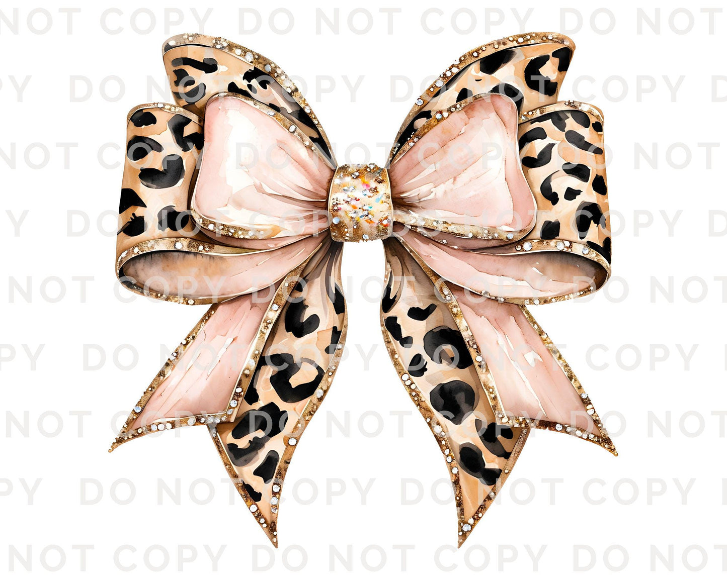 Leopard Coquette Bow DTF Transfers, Ready to Press, T-shirt Transfer, Heat Transfer, Direct to Film, Girly, Faux Glitter Animal Print Bow