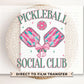 Pickleball DTF Transfer, Ready to Press, T-shirt Transfer, Heat Transfer, Direct to Film, Preppy, Brushstroke Pickleball Social Club