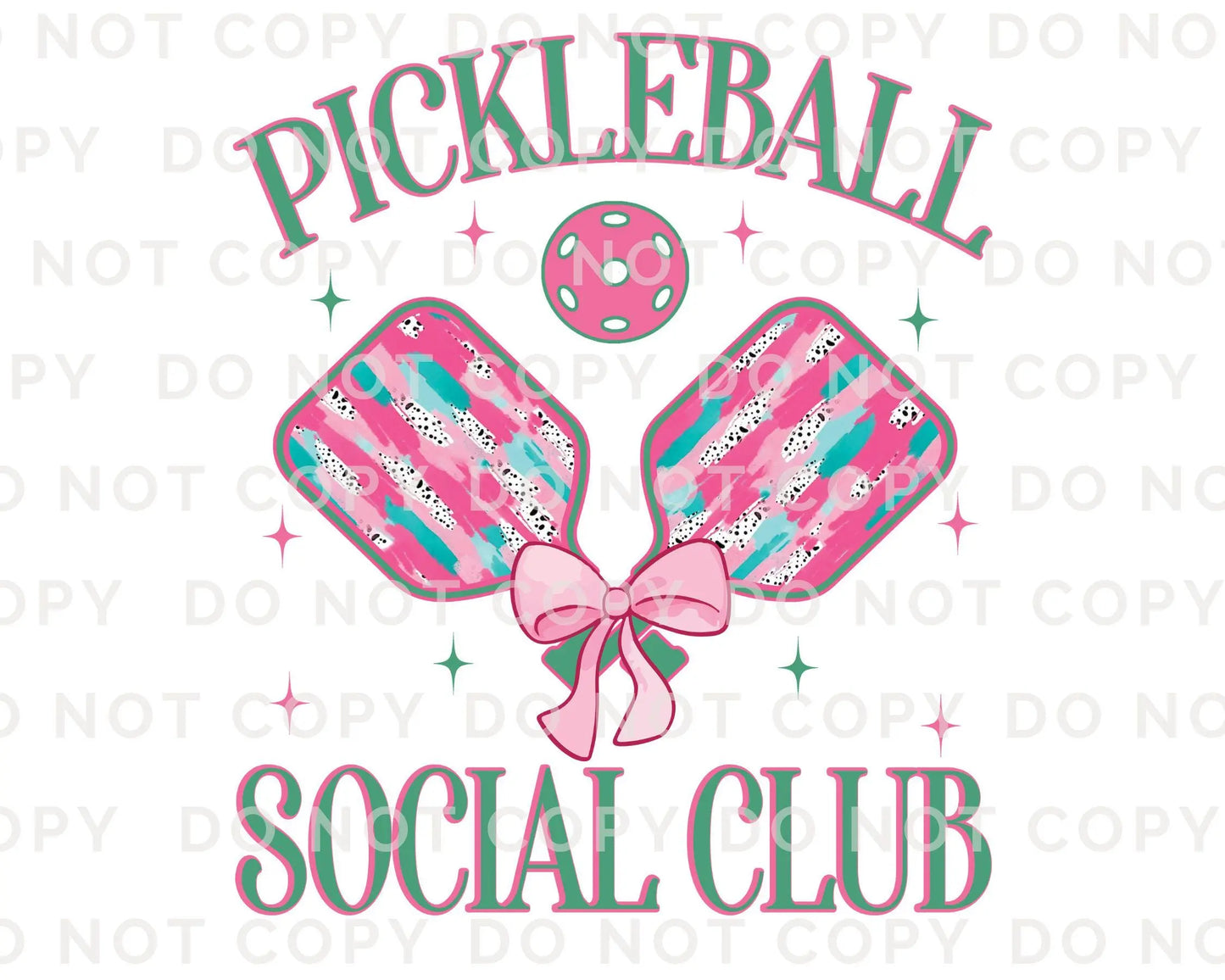 Pickleball DTF Transfer, Ready to Press, T-shirt Transfer, Heat Transfer, Direct to Film, Preppy, Brushstroke Pickleball Social Club