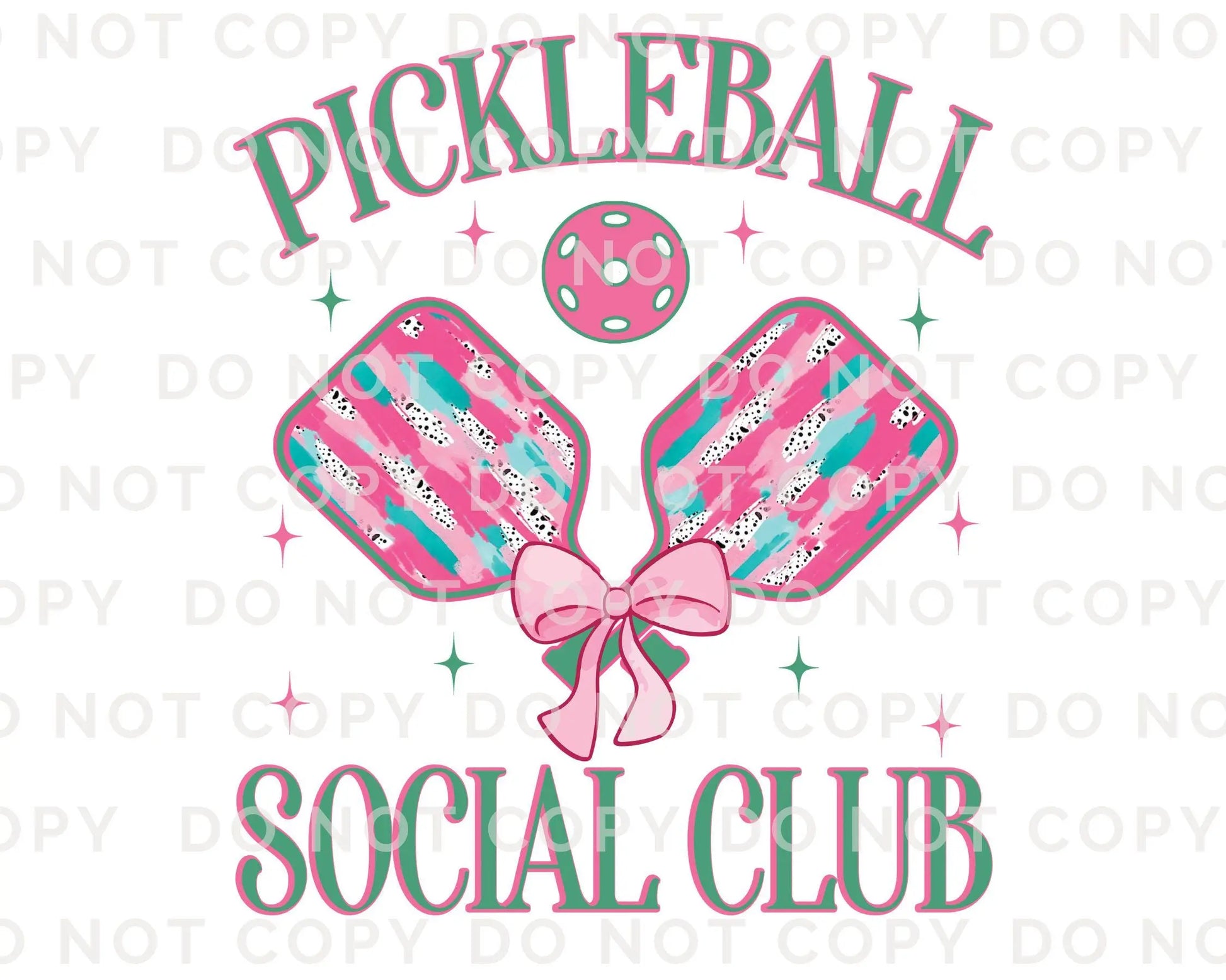 Pickleball DTF Transfer, Ready to Press, T-shirt Transfer, Heat Transfer, Direct to Film, Preppy, Brushstroke Pickleball Social Club
