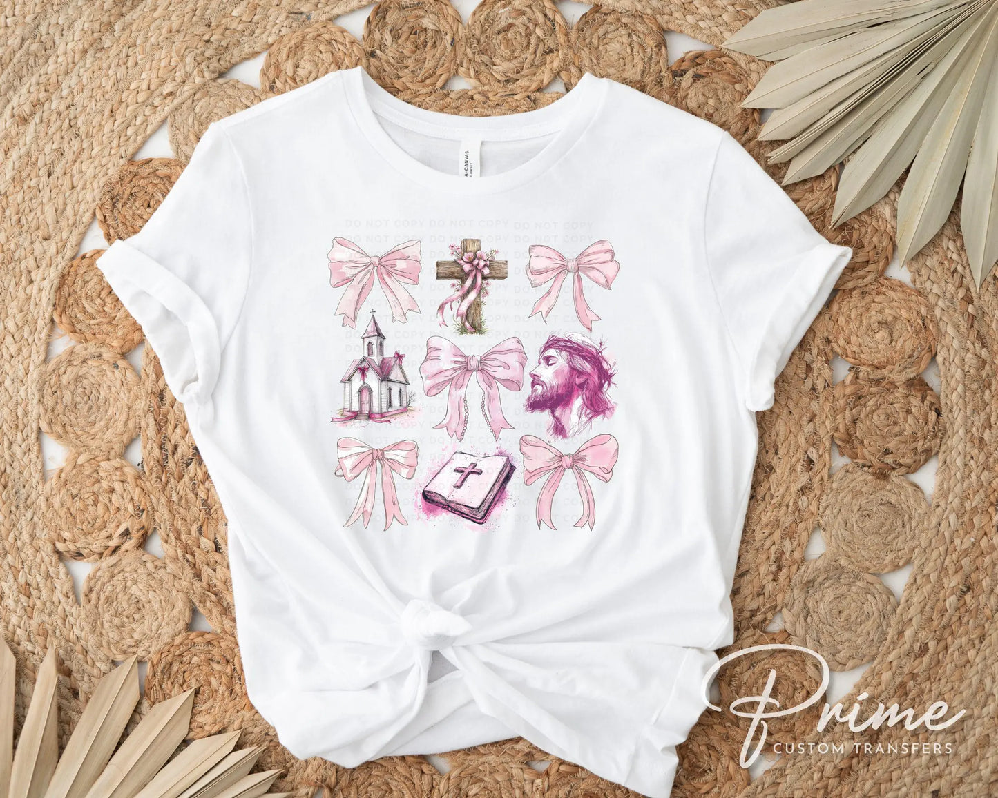 Easter DTF Transfer, Ready to Press, T-shirt Transfer, Heat Transfer, Direct to Film, Bible, Christian, Coquette Bow, Church, Collage, Jesus